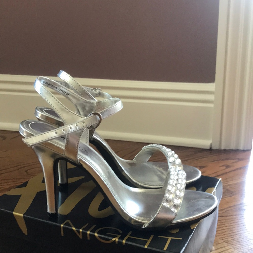 Silver Rhinestone Formal Heels - Picture 2 of 5
